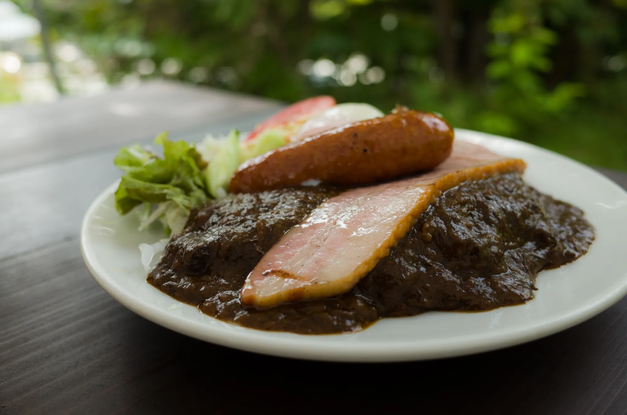 ROCKの仮設店舗でカレー。ベーコンが異常に美味しかった